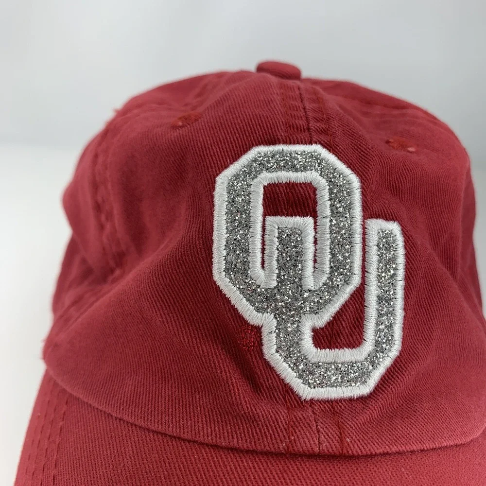 OU Oklahoma Sooners Hat YOUTH Girls Adjustable Strapback Glitter Sparkle TOW Cap